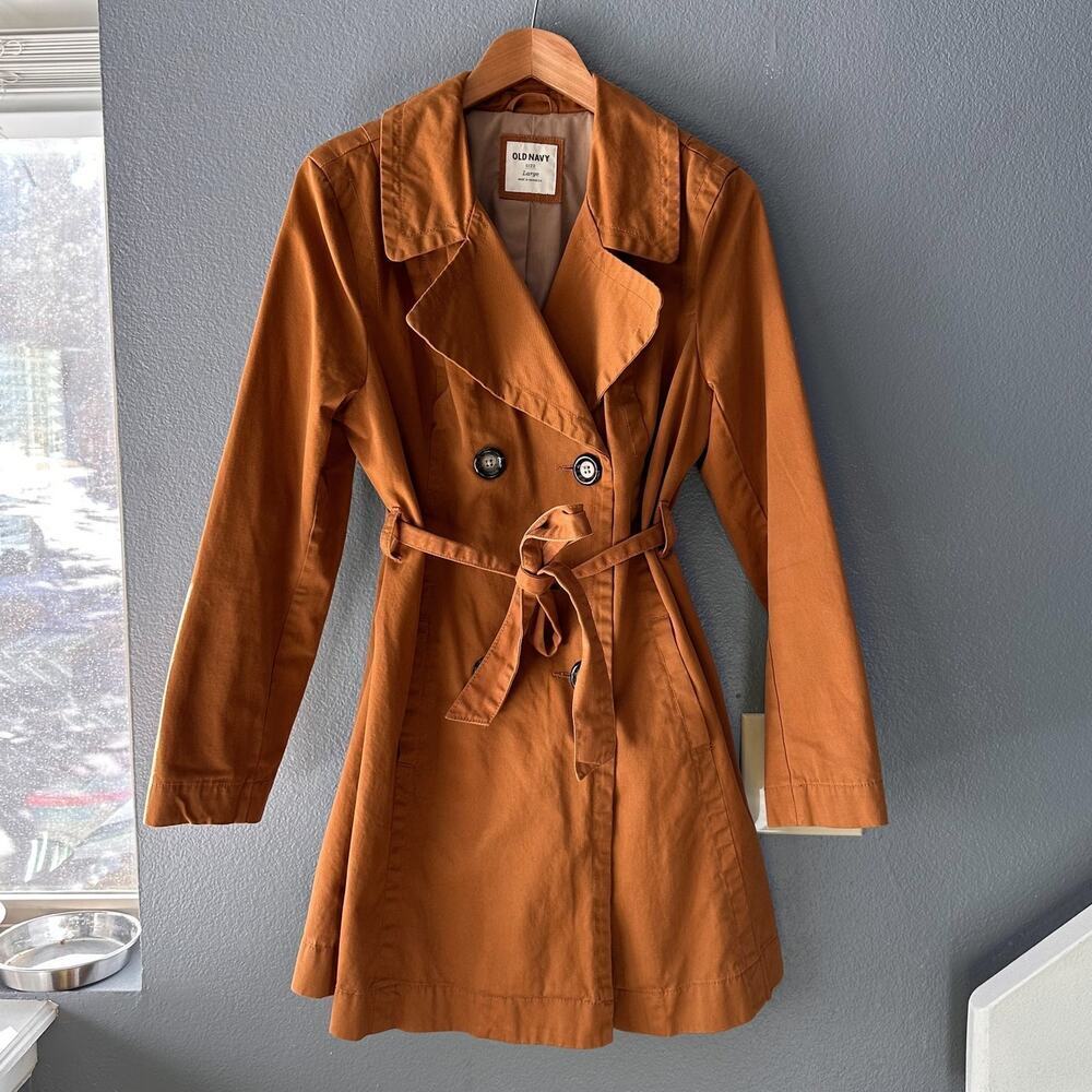 Camel Brown Tan Old Navy Classic Trench Coat